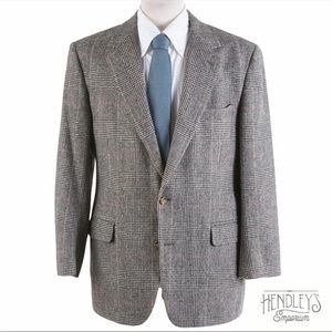 Brooks Brothers Camel Hair Sports Coat Ash 40L Gray Berry Glen Plaid USA